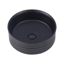 Cuba de Apoio para Banheiro Redonda Slim Louça Cerâmica 38cm Labradorita Preto