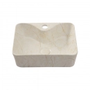 Cuba de Apoio Slim Retangular para Banheiro Louça Cerâmica 40x30cm Cornalina Marmorizado Gold