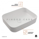 Cuba de Apoio Slim Retangular para Banheiro Louça Cerâmica 50,5x39,5cm Fluorita Branco