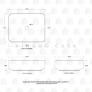 Cuba de Apoio Slim Retangular para Banheiro Louça Cerâmica 50,5x39,5cm Fluorita Branco