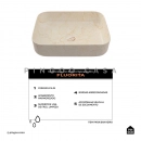 Cuba de Apoio Slim Retangular para Banheiro Louça Cerâmica 50,5x39,5cm Fluorita Marmorizado Gold