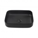 Cuba de Apoio Slim Retangular para Banheiro Louça Cerâmica 50,5x39,5cm Fluorita Preto Fosco