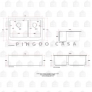 Cuba Dupla Gourmet para Cozinha Aço Inox 304 79x53cm Kiriri Farm Pequena Prata