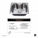 Cuba Gourmet para Cozinha Aço Inox 304 50x40cm Jaraqui Prata