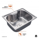 Cuba Gourmet para Cozinha Aço Inox 304 50x40cm Jaraqui Prata