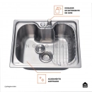 Cuba Gourmet para Cozinha Aço Inox 304 50x40cm Jaraqui Prata