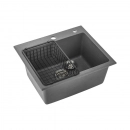 Cuba Gourmet para Cozinha com Acessórios Quartzo 50x43cm Guató Cinza