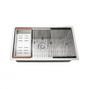 Cuba Gourmet para Cozinha com Acessórios Aço Inox 304 76x45cm Workstation Jarauara Prata