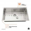 Cuba para Cozinha Gourmet Aço Inox 304 Workstation Com Acessórios Jarauara 76x45 cm Prata