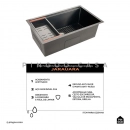 Cuba Gourmet para Cozinha com Acessórios Aço Inox 304 76x45cm Workstation Jarauara Preto