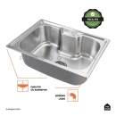 Cuba Gourmet para Cozinha com Acessórios Aço Inox 201 60x42cm Carajás Prata