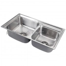 Cuba Dupla Gourmet para Cozinha Aço Inox 201 78x43cm Potiguara Prata