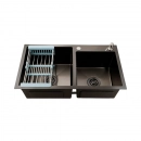 Cuba Dupla Gourmet para Cozinha Aço Inox 304 78x43cm Awá Preto