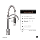 Cuba para Cozinha Terena 58 cm e Torneira Misturador Monocomando Saída para Filtro Carandaí - Prata