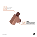 Desviador Para Chuveiro Mundaú Pingoo.Casa - Dourado Rose