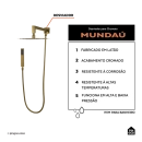 Desviador Para Chuveiro Mundaú Pingoo.Casa - Dourado