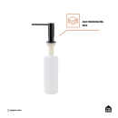 Dosador de Detergente Capiá 500ml Aço Inox 304 Pingoo.casa - Preto