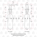 Dosador de detergente 300ml Aço Inox 304 Dourado Escovado