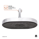 Ducha chuveiro oval de parede Muriaé - Prata