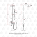 Ducha Chuveiro Premium Quadrado Modular Com Desviador Tabatinga