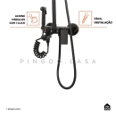 Ducha Chuveiro Premium Quadrado Modular Com Desviador Tabatinga