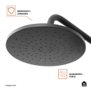 Ducha Chuveiro Modular de Parede Redondo Iaco Pingoo.casa - Preto