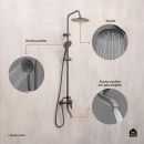 Ducha Chuveiro Modular de Parede Redondo Iaco Pingoo.casa - Preto