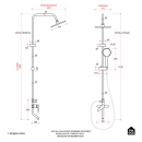 Ducha Chuveiro Modular de Parede Redondo Iaco Pingoo.casa - Preto