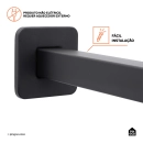 Ducha Chuveiro Quadrado de Teto 40cm com Braço de 25cm Mundaú Preto