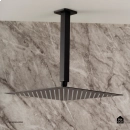 Ducha Chuveiro Quadrado de Teto 30cm Com Braço 25cm Mundaú Preto