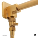 Ducha Chuveiro Redondo de Parede com desviador Trombetas Dourado
