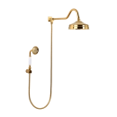 Ducha Chuveiro Redondo de Parede com desviador Trombetas Dourado