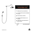 Ducha Chuveiro Redondo de Parede com desviador Trombetas Prata