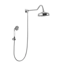 Ducha Chuveiro Redondo de Parede com desviador Trombetas Prata