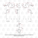 Ducha Chuveiro Redondo de Parede com desviador Trombetas Prata