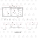 Cuba para Cozinha Pia Dupla em Aço Inox com Acessórios com Lixeira Nukini e Torneira Gourmet Munim Preta Pingoo.casa