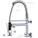 Kit Cuba Gourmet para Cozinha com Acessórios Aço Inox 201 42x60cm Carajás e Torneira de Parede Munim Pingoo.casa - Prata