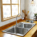 Cuba para Cozinha Pia Inox Com Acessórios e Lixeira Potiguara e Torneira Gourmet Jaguaribe Pingoo.casa