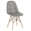 Kit 10 Cadeiras de jantar Charles Eames Eiffel Botonê Estofada - Cinza