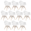 Kit 10 Cadeiras de jantar Charles Eames Eiffel DAW em Polipropileno - Branco