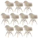 Kit 10 Cadeiras de jantar Charles Eames Eiffel DAW em Polipropileno - Nude