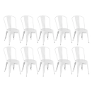 Kit 10 Cadeiras de jantar Iron Tolix com design industrial – Branco