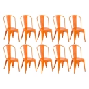 Kit 10 Cadeiras de jantar Iron Tolix com design industrial – Laranja