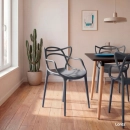 Kit 10 Cadeiras de jantar Master Allegra Design Moderno em Polipropileno - Cinza escuro
