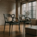 Kit 10 Cadeiras de jantar Master Allegra Design Moderno em Polipropileno - Preto