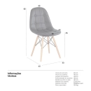 Kit 12 Cadeiras de jantar Charles Eames Eiffel Botonê Estofada – Preto