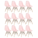 Kit 12 Cadeiras de jantar Charles Eames Eiffel Botonê Estofada - Rosa