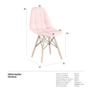 Kit 12 Cadeiras de jantar Charles Eames Eiffel Botonê Estofada - Rosa