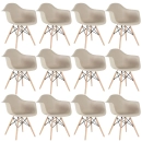 Kit 12 Cadeiras de jantar Charles Eames Eiffel DAW em Polipropileno - Nude