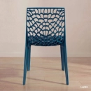 Kit 12 Cadeiras de jantar Gruvyer com design contemporâneo e anatômico - Azul petróleo